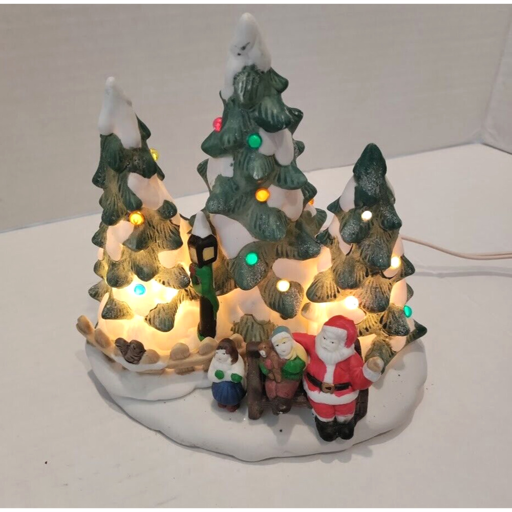 Trim a Home Holiday Light Up Christmas Trees Santa Decoration Vintage 1996